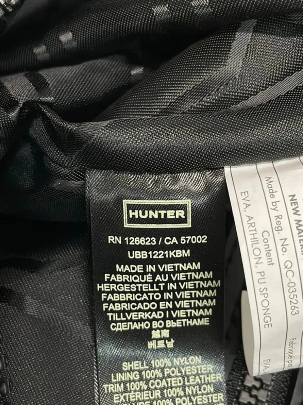HUNTER Black Nylon Backpack